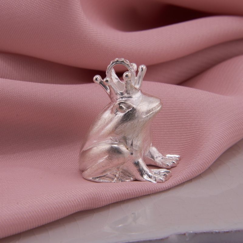 Froschkönig Silber massiv groß